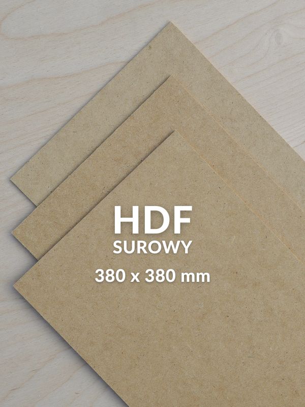 Formatka HDF surowa 380x380x3 mm do grawerowania i cięcia laserem