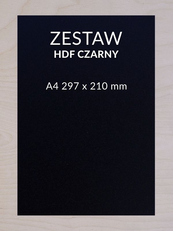 Płyta HDF A4 czarna 300x210 HDFx3mm zestawy 100 / 150 / 180 sztuk