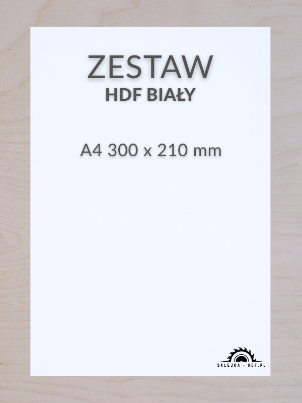 Płyta HDF A4 300x210 HDF Biała 3mm zestawy 100 / 150 / 180 sztuk