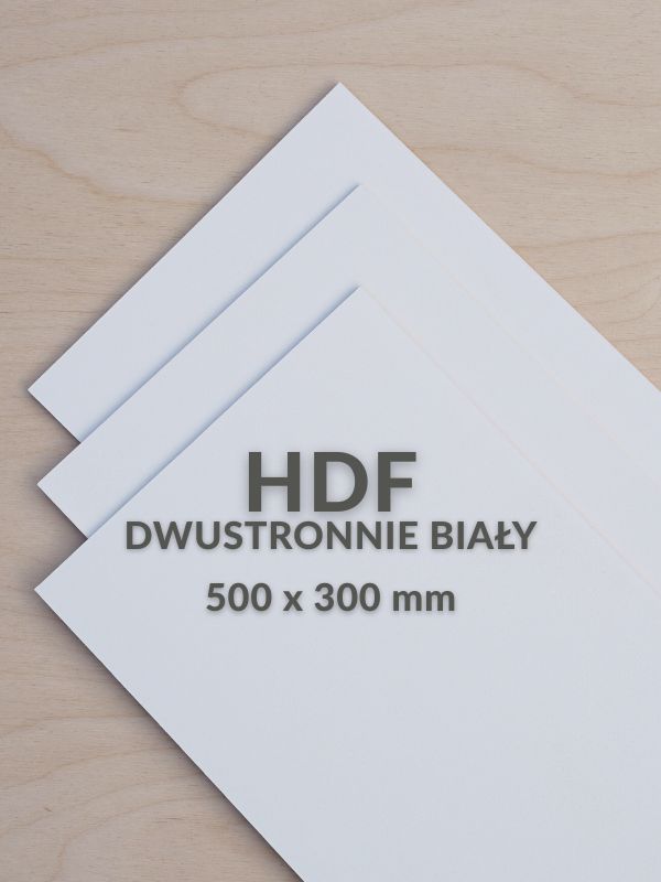 płyta hdf dwustronnie biała 3mm 500x300mm