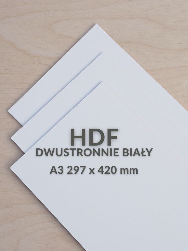 płyta hdf dwustronnie biała 3mm A3 297x420mm