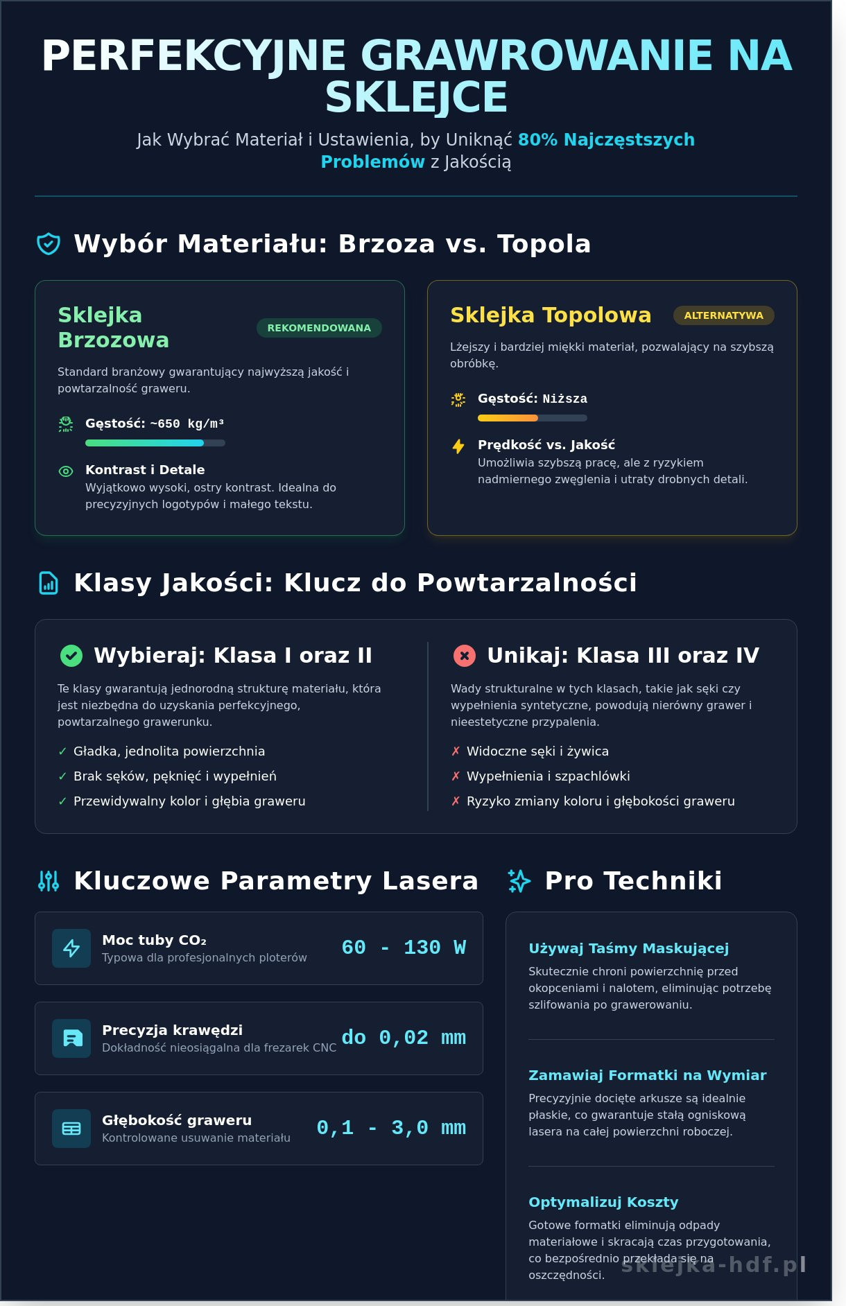 Grawerowanie na sklejce: Kompletny przewodnik po wyborze materiału i technikach 2026 - Infographic