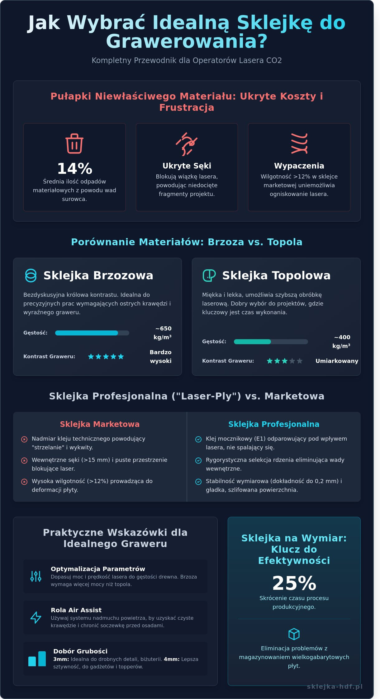 Sklejka do grawerowania: Kompletny przewodnik po wyborze materiału w 2026 roku - Infographic
