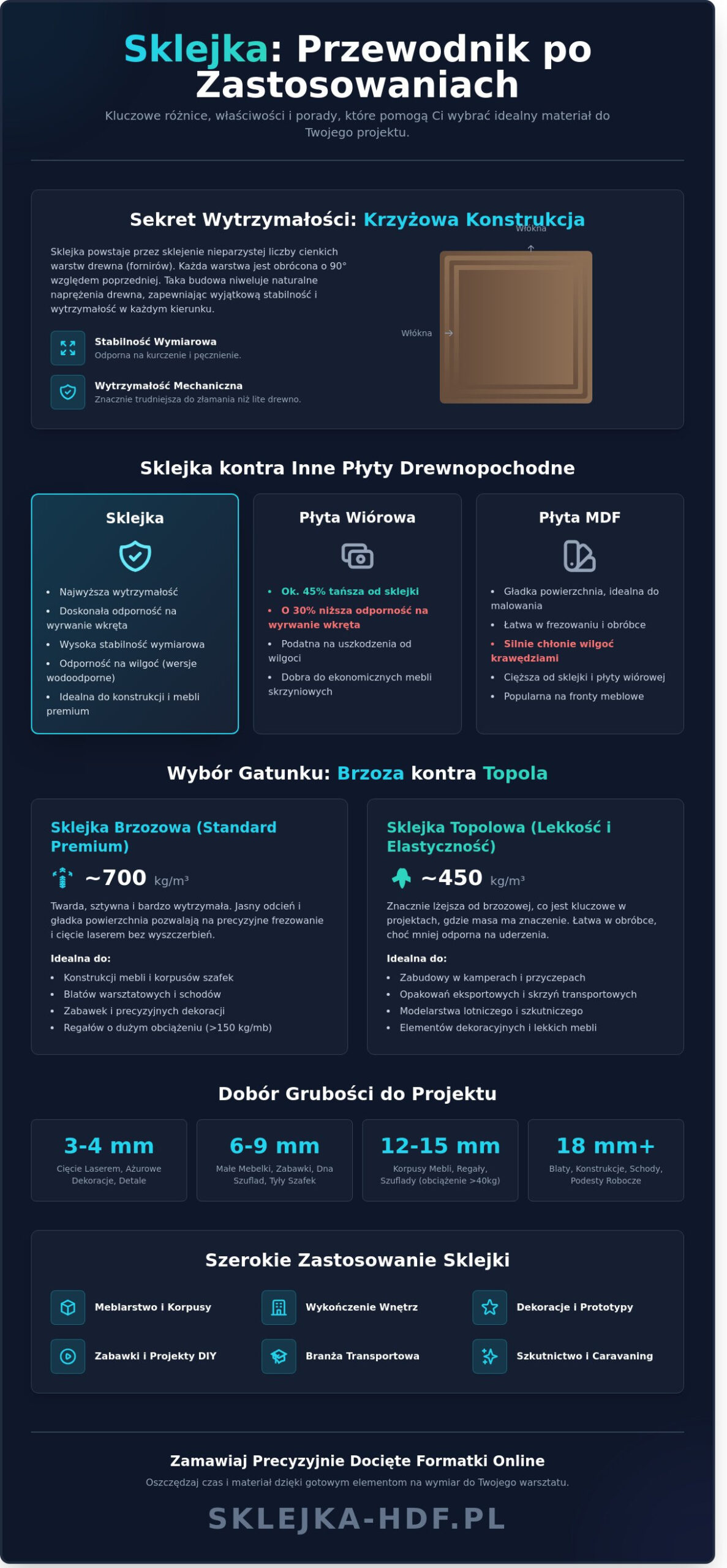 Zastosowanie sklejki: Kompleksowy przewodnik po możliwościach i grubościach w 2026 roku - Infographic