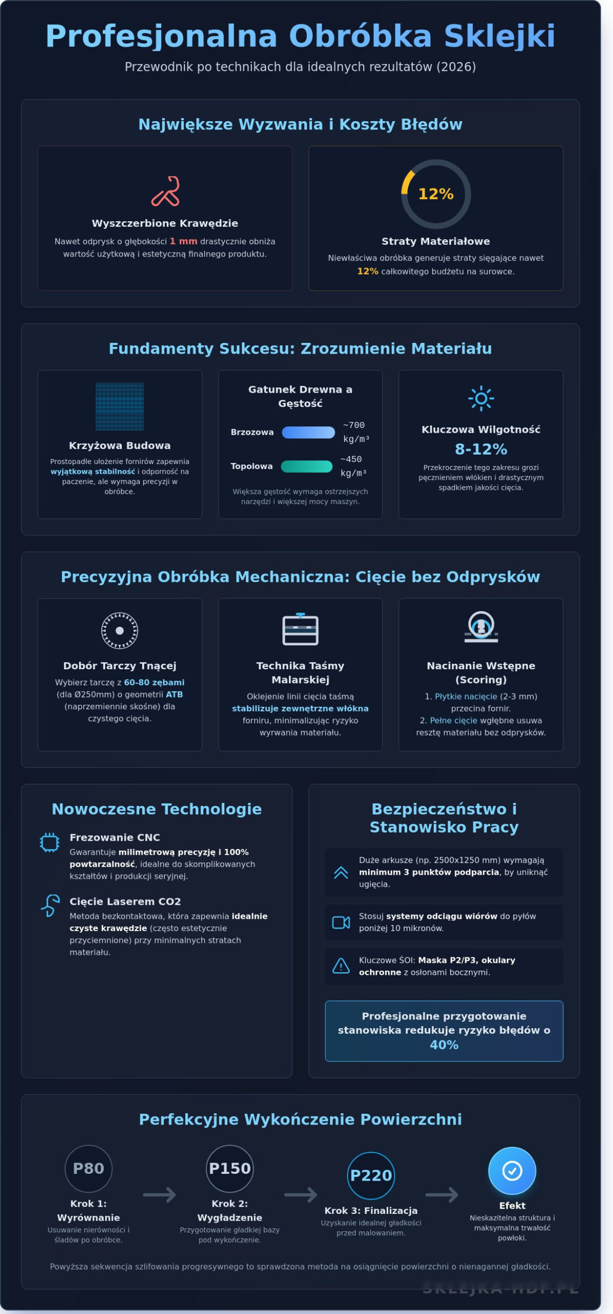 Obróbka sklejki: Kompletny poradnik technik, narzędzi i wykończenia (2026) - Infographic