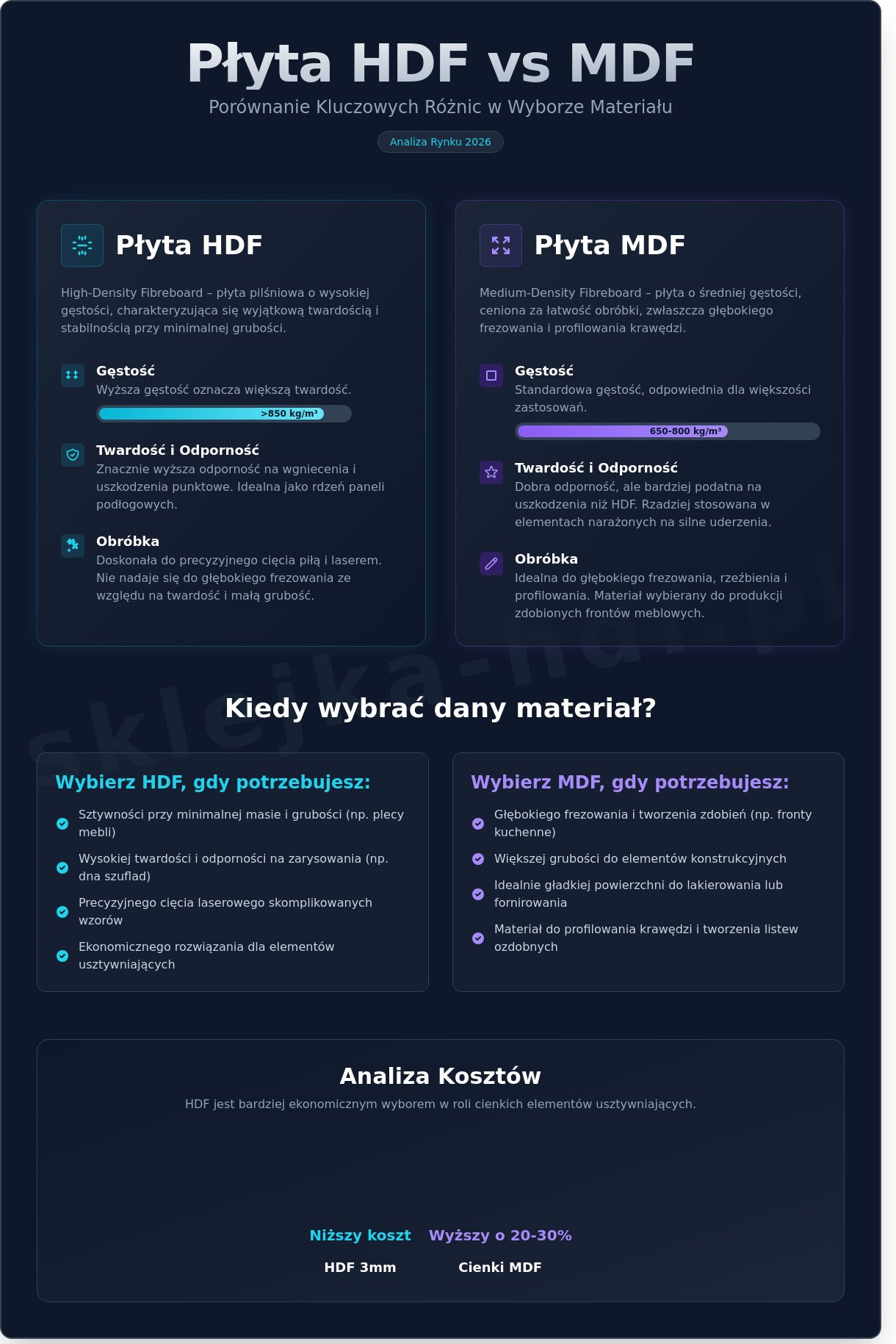 Płyta HDF: Co to jest? Definicja, właściwości i zastosowanie w 2026 roku - Infographic