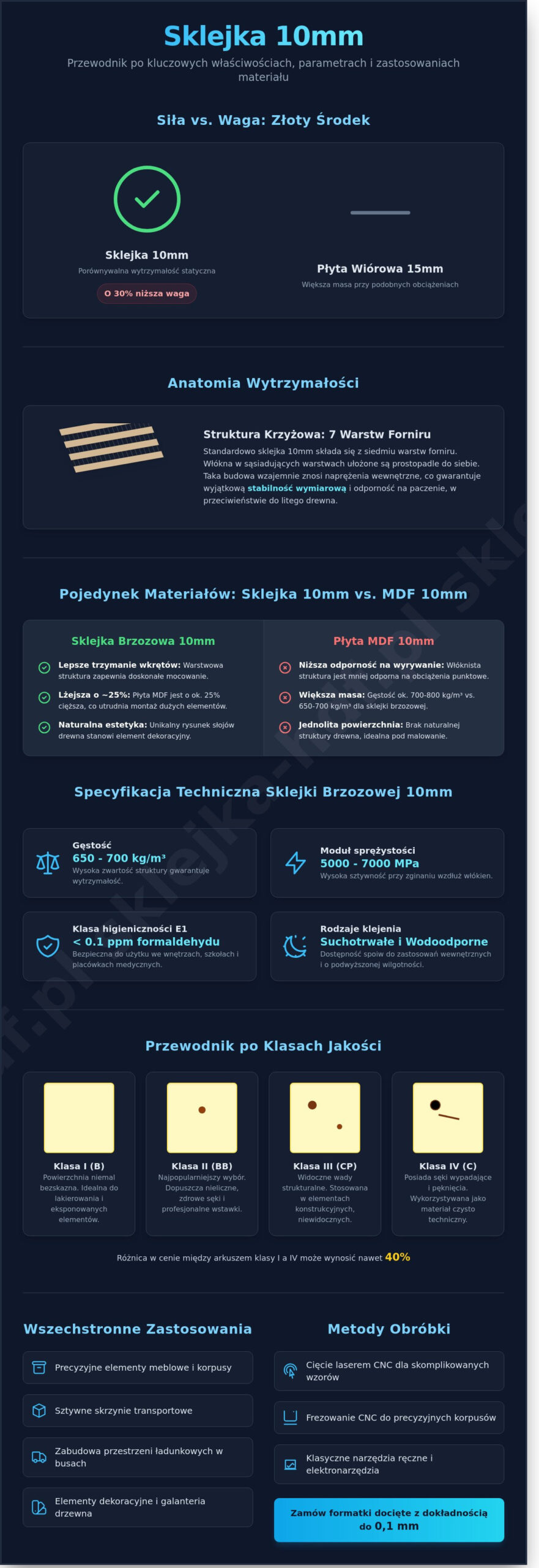 Sklejka 10mm: Kompleksowy przewodnik po właściwościach, zastosowaniach i obróbce - Infographic