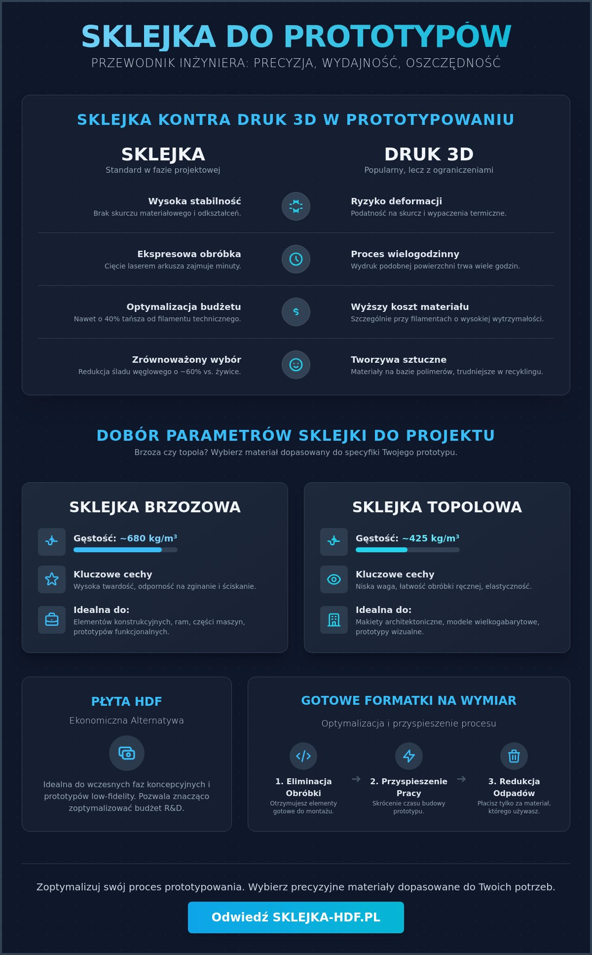 Sklejka do prototypów: Kompletny przewodnik po wyborze i obróbce (2026) - Infographic