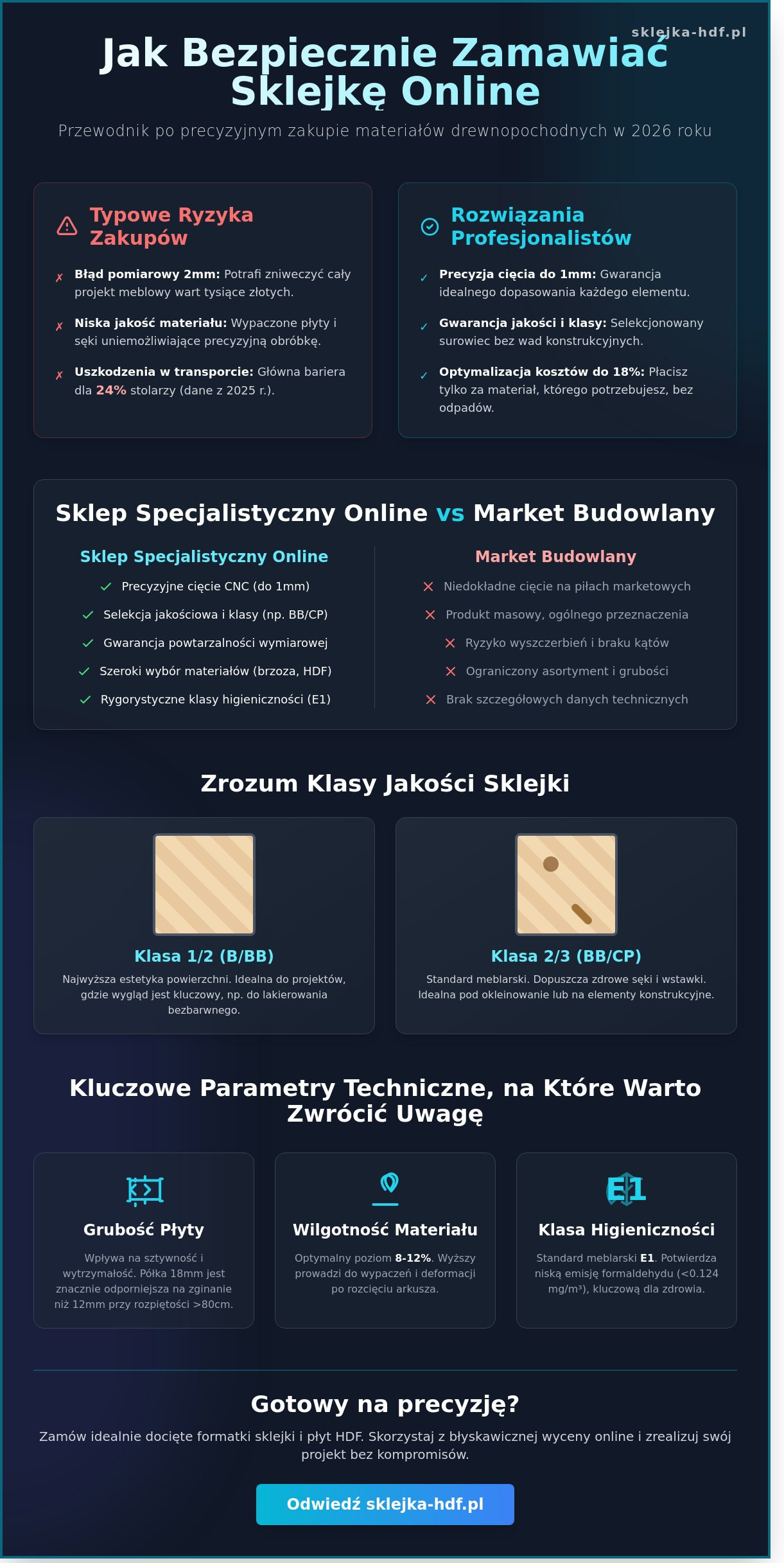 Sklep internetowy ze sklejką: Jak bezpiecznie zamawiać materiały na wymiar w 2026 roku? - Infographic